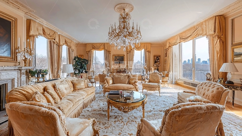 高清大图下载【趣麦麦图】奢华金色客厅