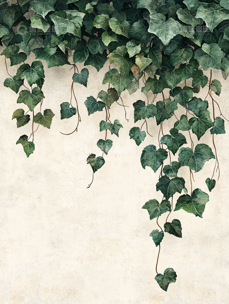高清大图下载【趣麦麦图】攀爬在墙上的常春藤