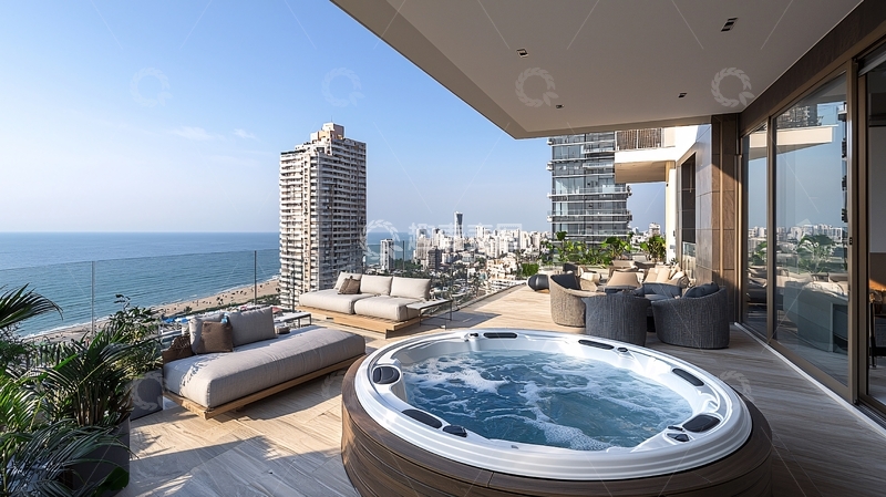 高清大图下载【趣麦麦图】海景露台按摩浴缸