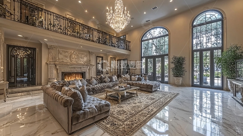 高清大图下载【趣麦麦图】豪华别墅客厅
