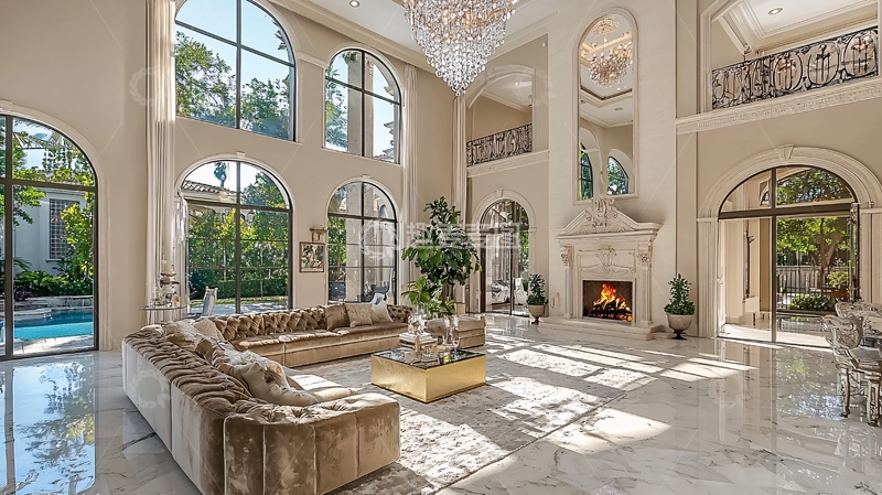 高清大图下载【趣麦麦图】豪华客厅高挑空间