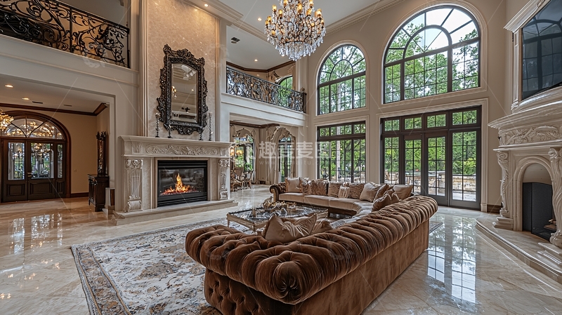 高清大图下载【趣麦麦图】豪华别墅客厅