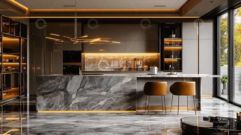 高清大图下载【趣麦麦图】现代豪华厨房