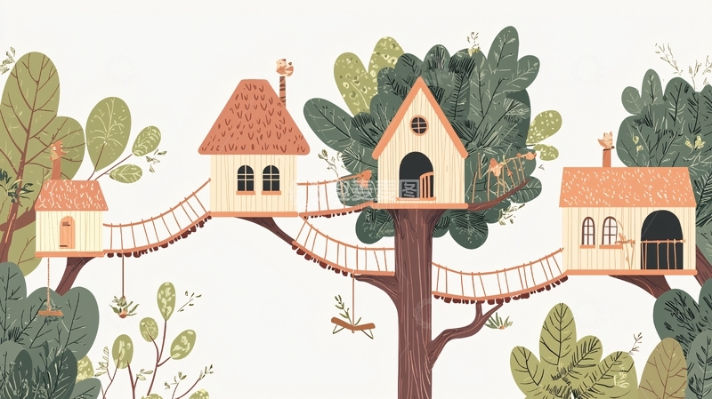 高清大图下载【趣麦麦图】树上小屋