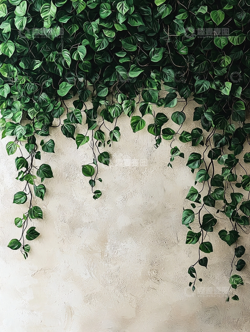 高清大图下载【趣麦麦图】绿叶覆盖的墙面