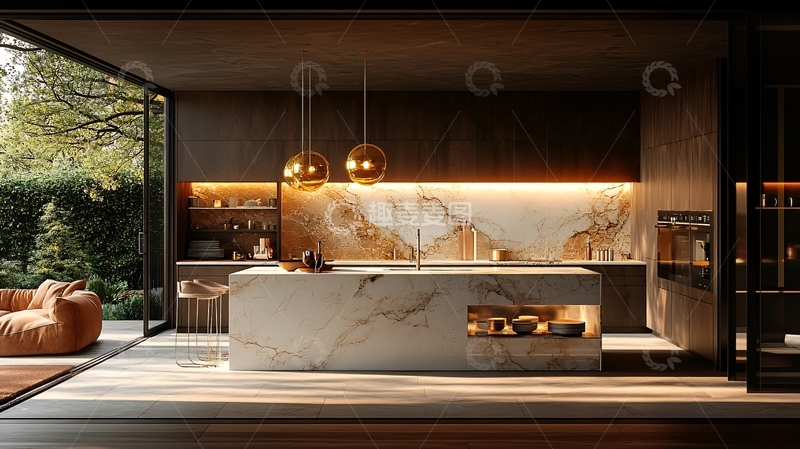 高清大图下载【趣麦麦图】现代极简风格厨房