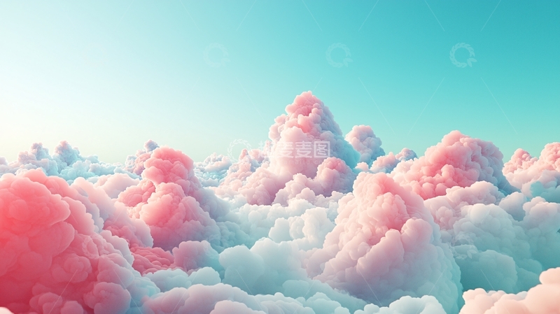 高清大图下载【趣麦麦图】粉色棉花糖云朵