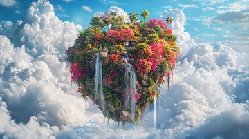 云端上的花朵岛屿