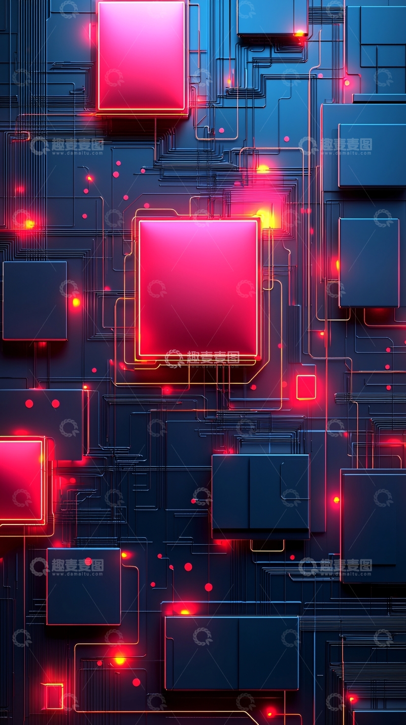 高清大图下载【趣麦麦图】科技感电路板背景图