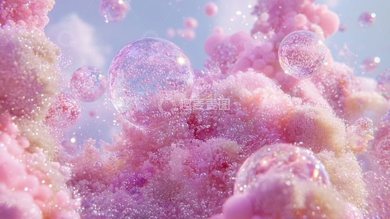 高清大图下载【趣麦麦图】粉色泡泡梦幻背景