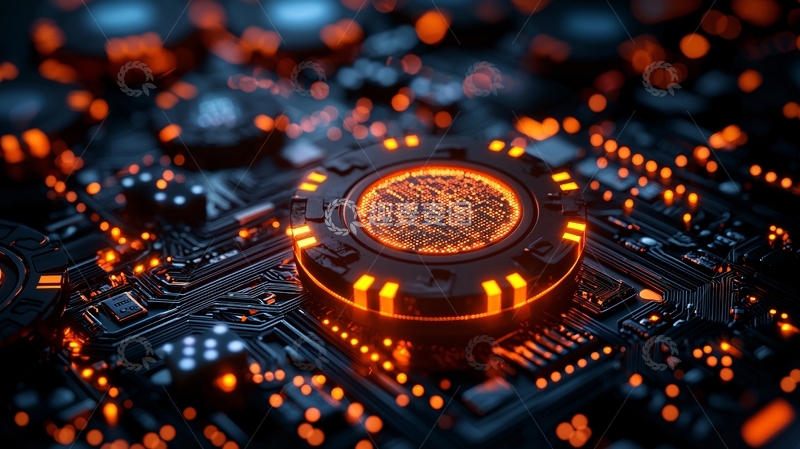 高清大图下载【趣麦麦图】未来科技感芯片电路板