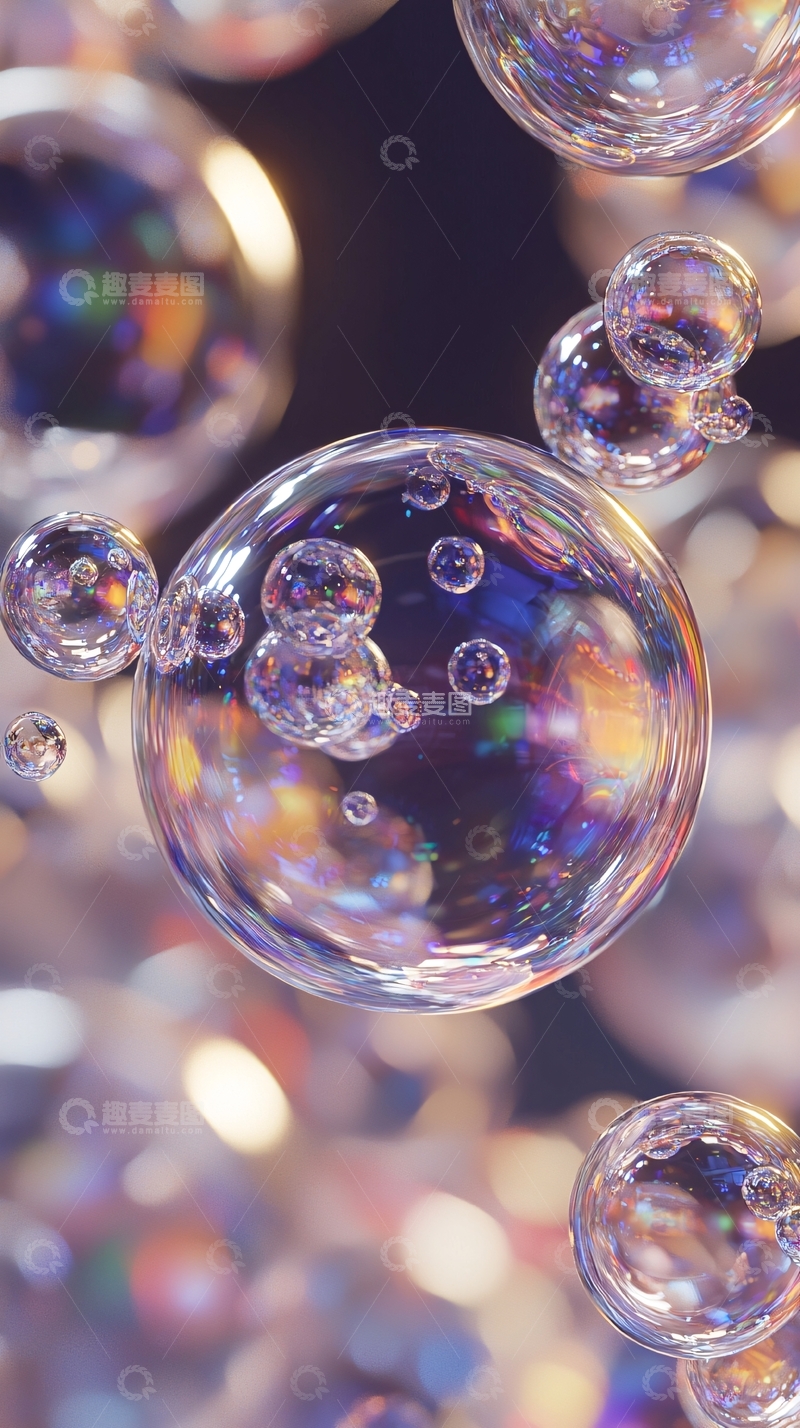 高清大图下载【趣麦麦图】彩色泡泡梦幻背景
