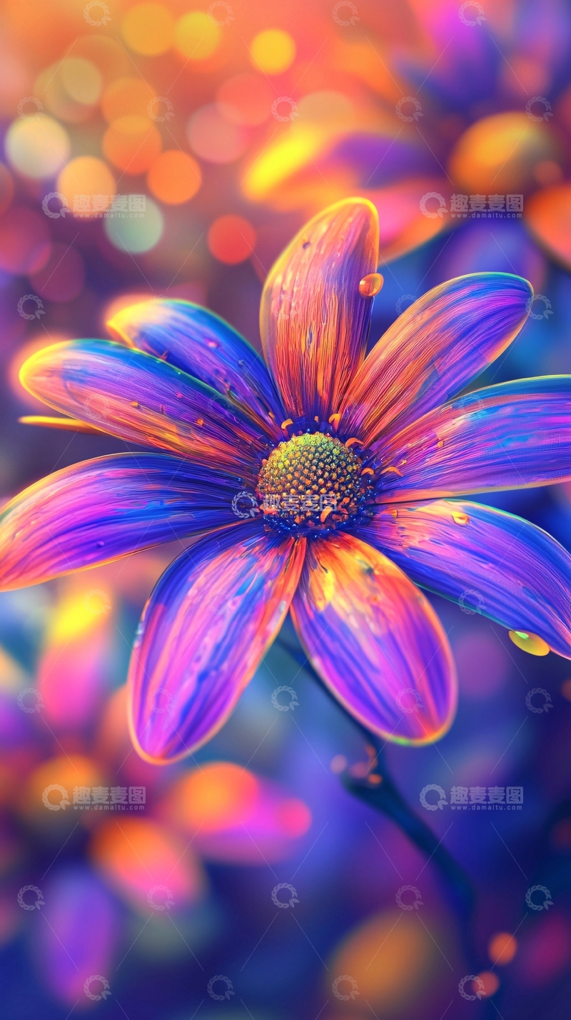 高清大图下载【趣麦麦图】绚丽多彩的梦幻花朵