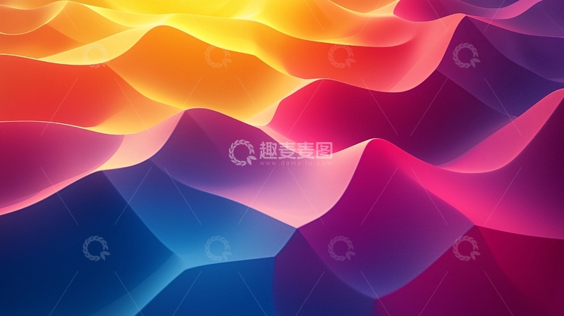 高清大图下载【趣麦麦图】彩色渐变波浪抽象背景