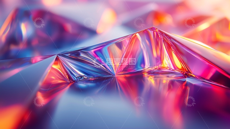 高清大图下载【趣麦麦图】抽象几何彩色山峰