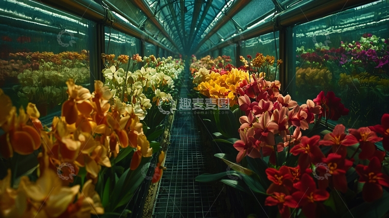 高清大图下载【趣麦麦图】现代化花卉种植基地
