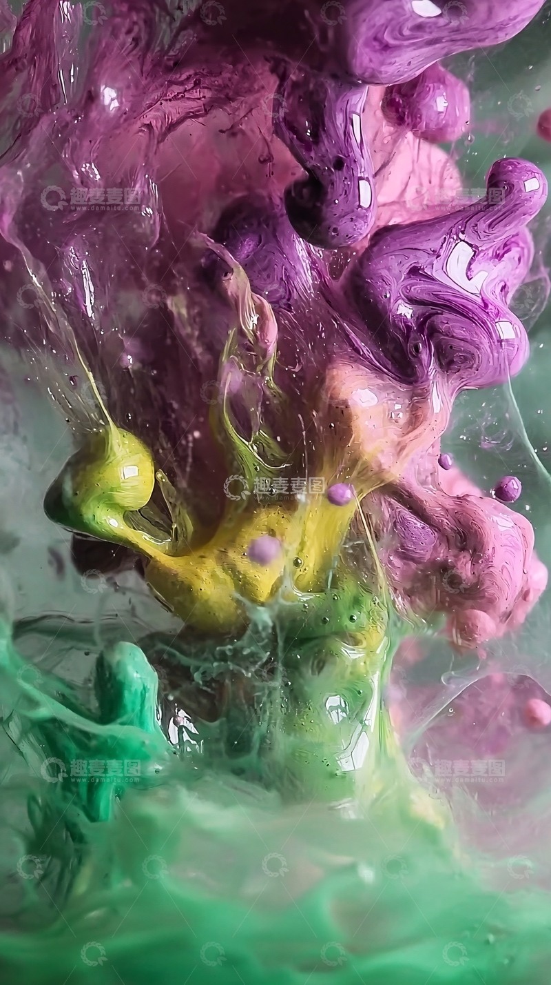 高清大图下载【趣麦麦图】彩色油墨水下扩散