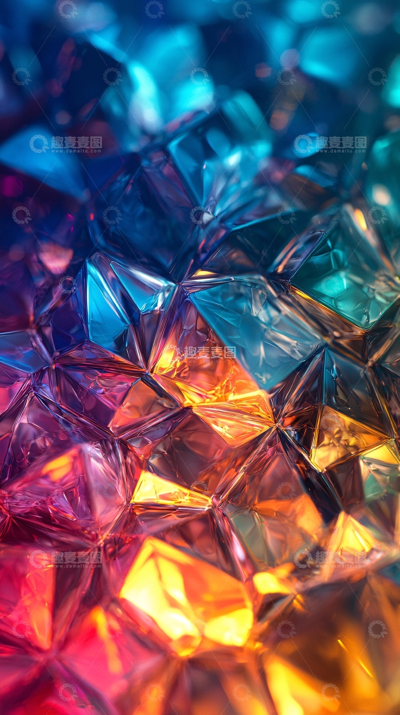 高清大图下载【趣麦麦图】多彩晶体结构