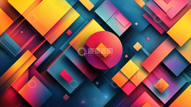 高清大图下载【趣麦麦图】抽象几何彩色背景