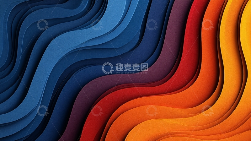 高清大图下载【趣麦麦图】抽象彩色波浪背景