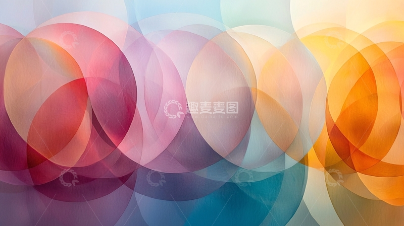 高清大图下载【趣麦麦图】彩色半透明圆圈重叠