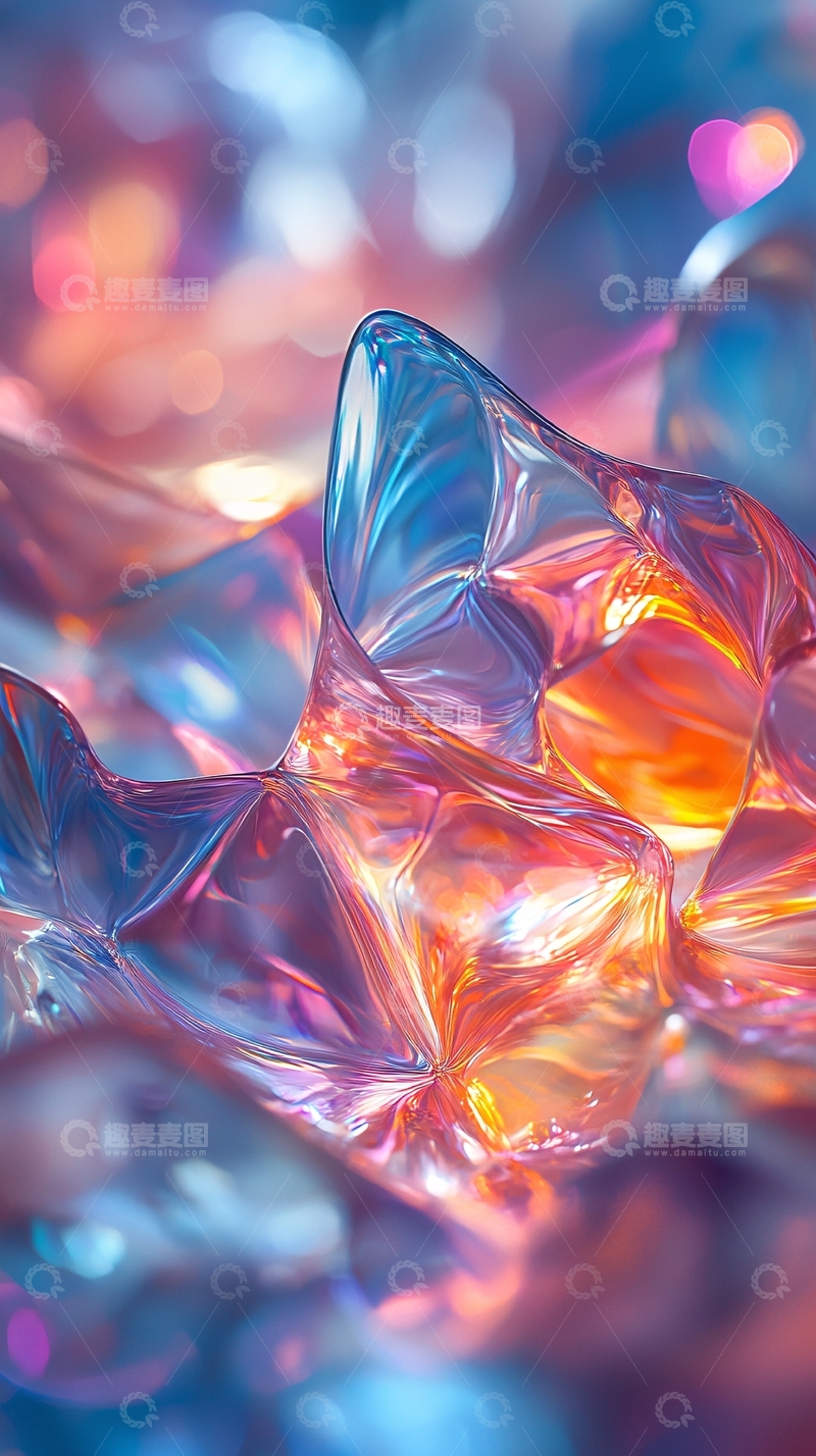 高清大图下载【趣麦麦图】彩色透明质感堆叠