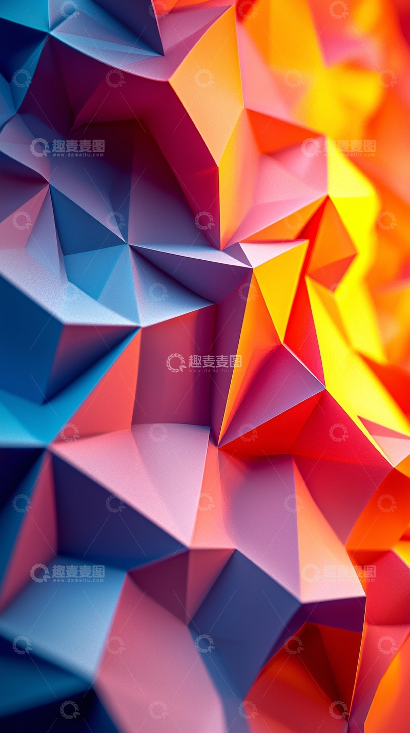 高清大图下载【趣麦麦图】彩色多边形抽象背景