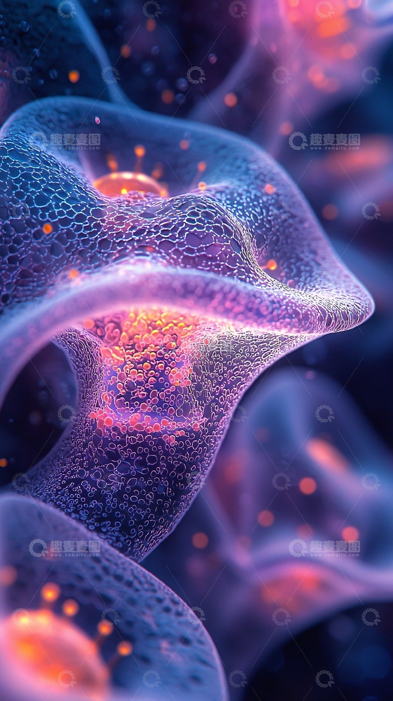 高清大图下载【趣麦麦图】紫色蓝色细胞结构