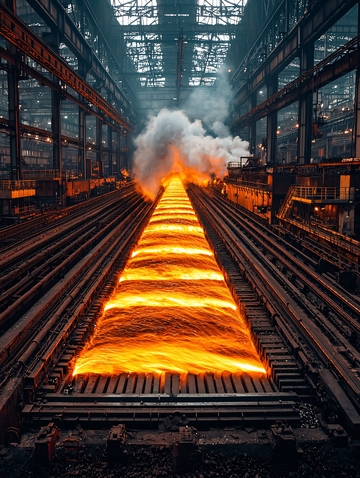 炽热的金属流动