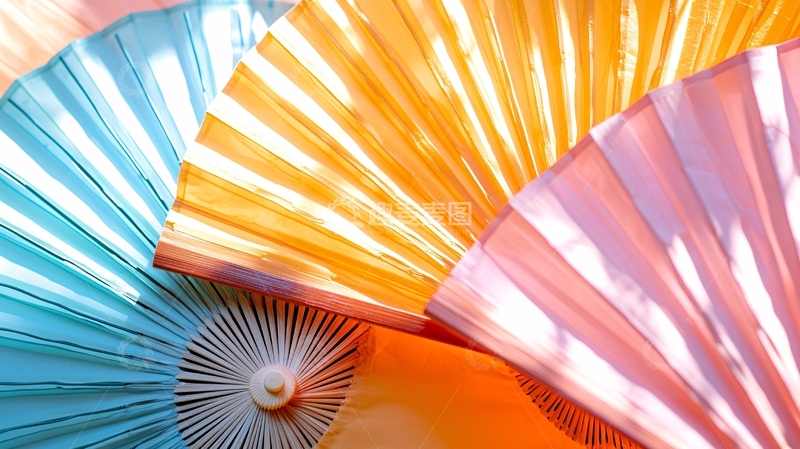 高清大图下载【趣麦麦图】彩色纸扇