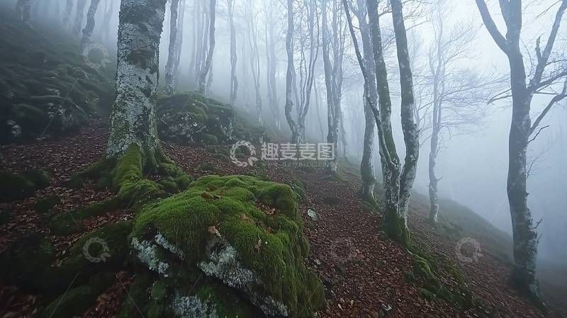 高清大图下载【趣麦麦图】雾气森林