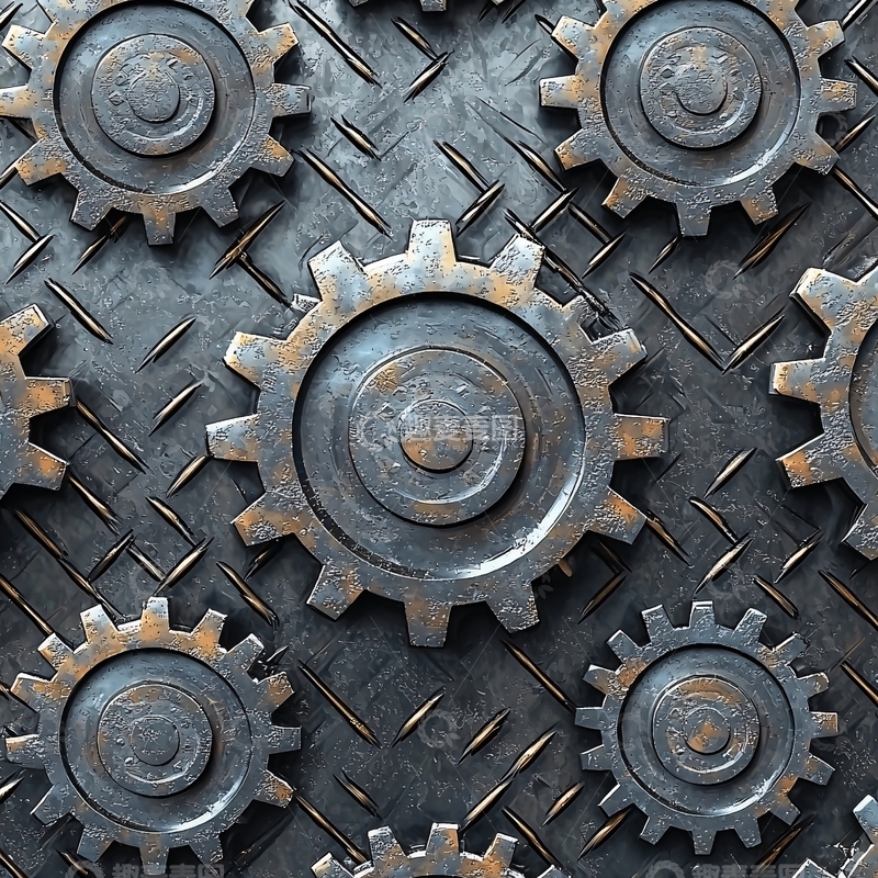 高清大图下载【趣麦麦图】生锈的齿轮金属背景