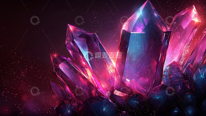 高清大图下载【趣麦麦图】紫色水晶簇