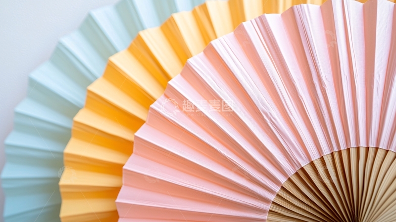 高清大图下载【趣麦麦图】三种颜色纸质摺扇