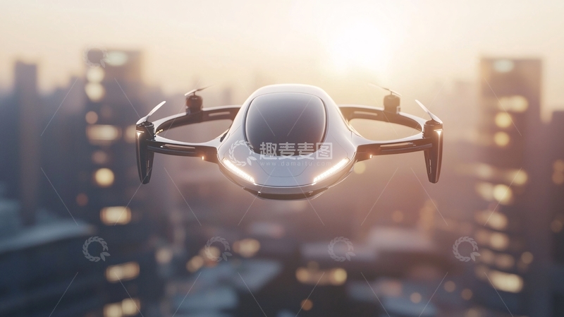 高清大图下载【趣麦麦图】未来飞行汽车