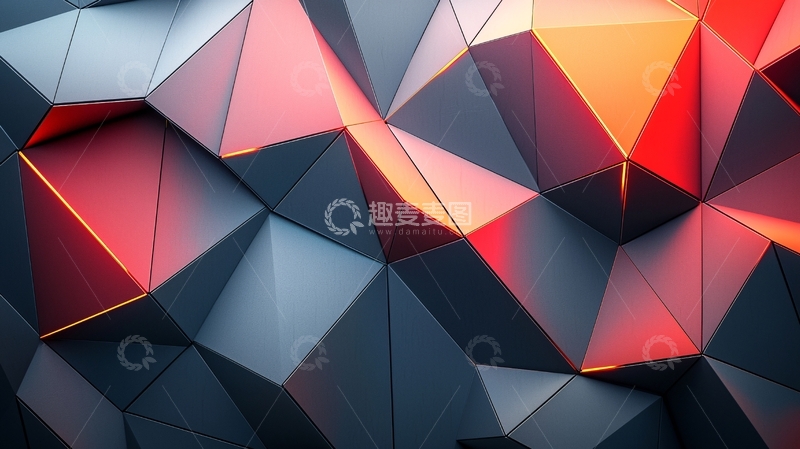 高清大图下载【趣麦麦图】低多边形抽象几何背景