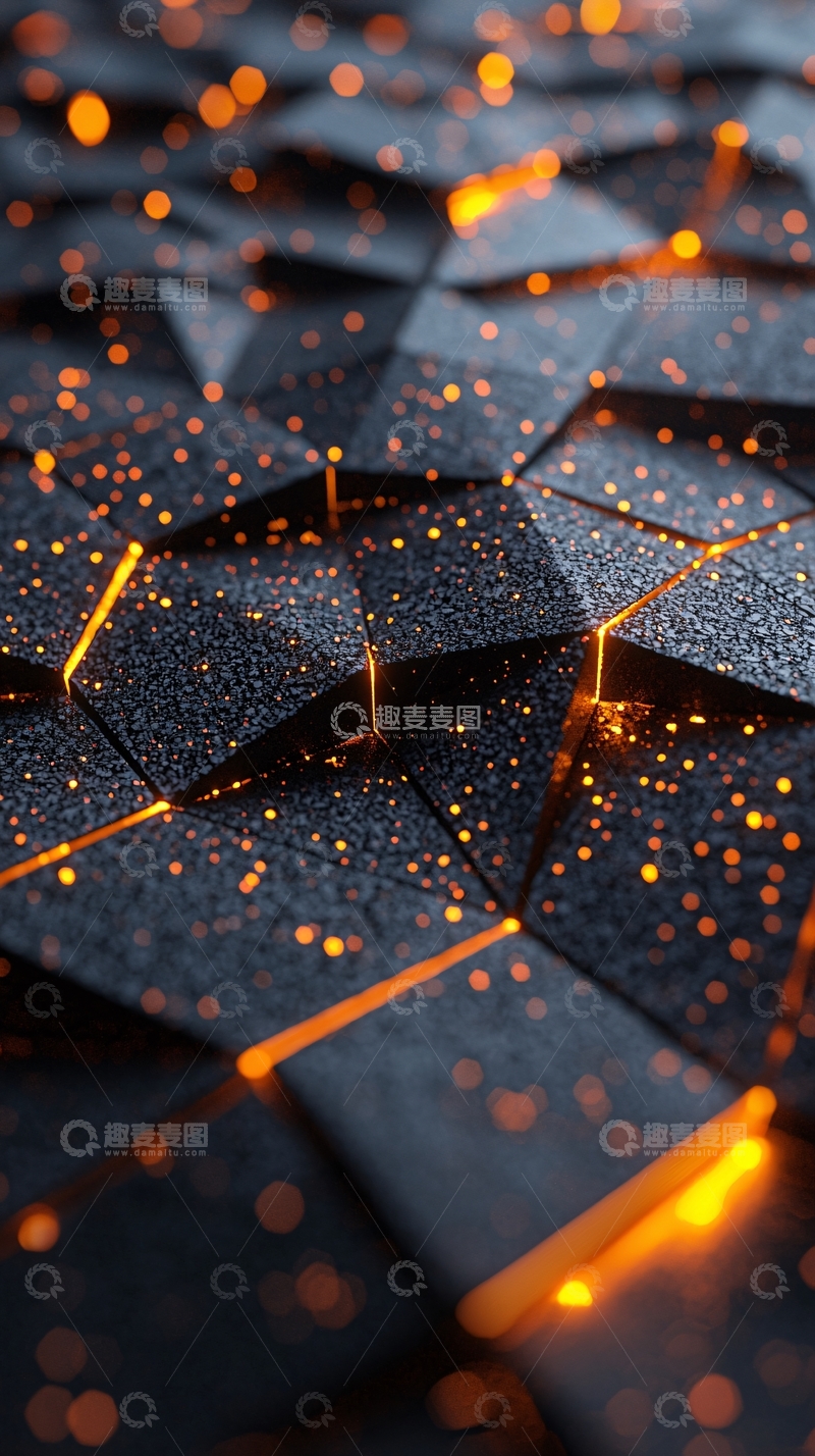 高清大图下载【趣麦麦图】深色几何图形闪耀光芒
