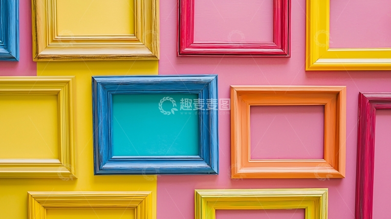 高清大图下载【趣麦麦图】彩色相框背景