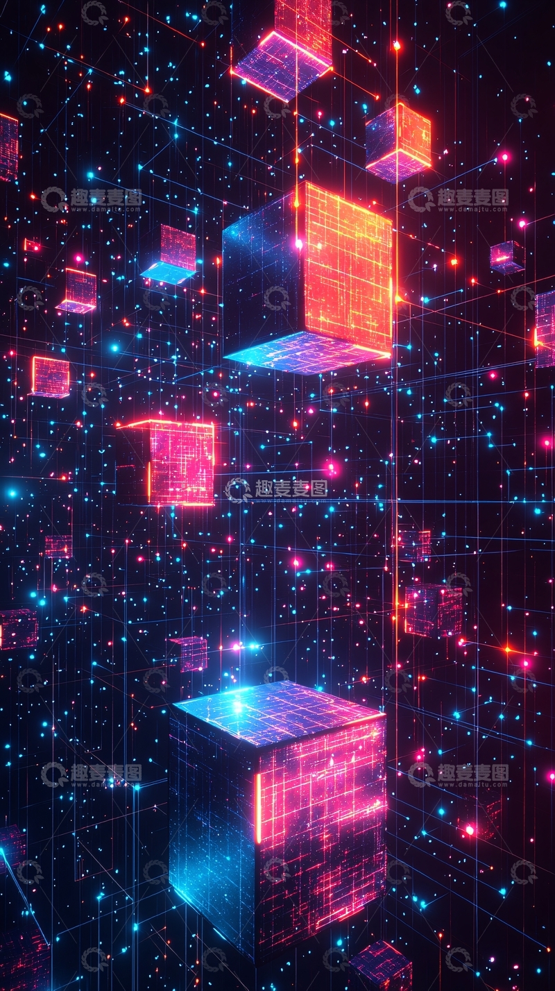 高清大图下载【趣麦麦图】科技感立方体空间