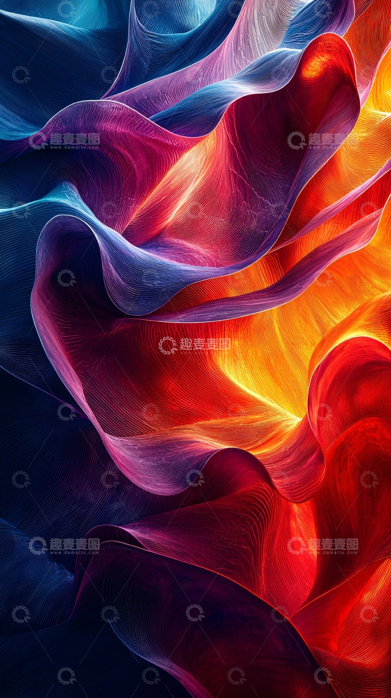 高清大图下载【趣麦麦图】绚丽多彩的流体抽象艺术