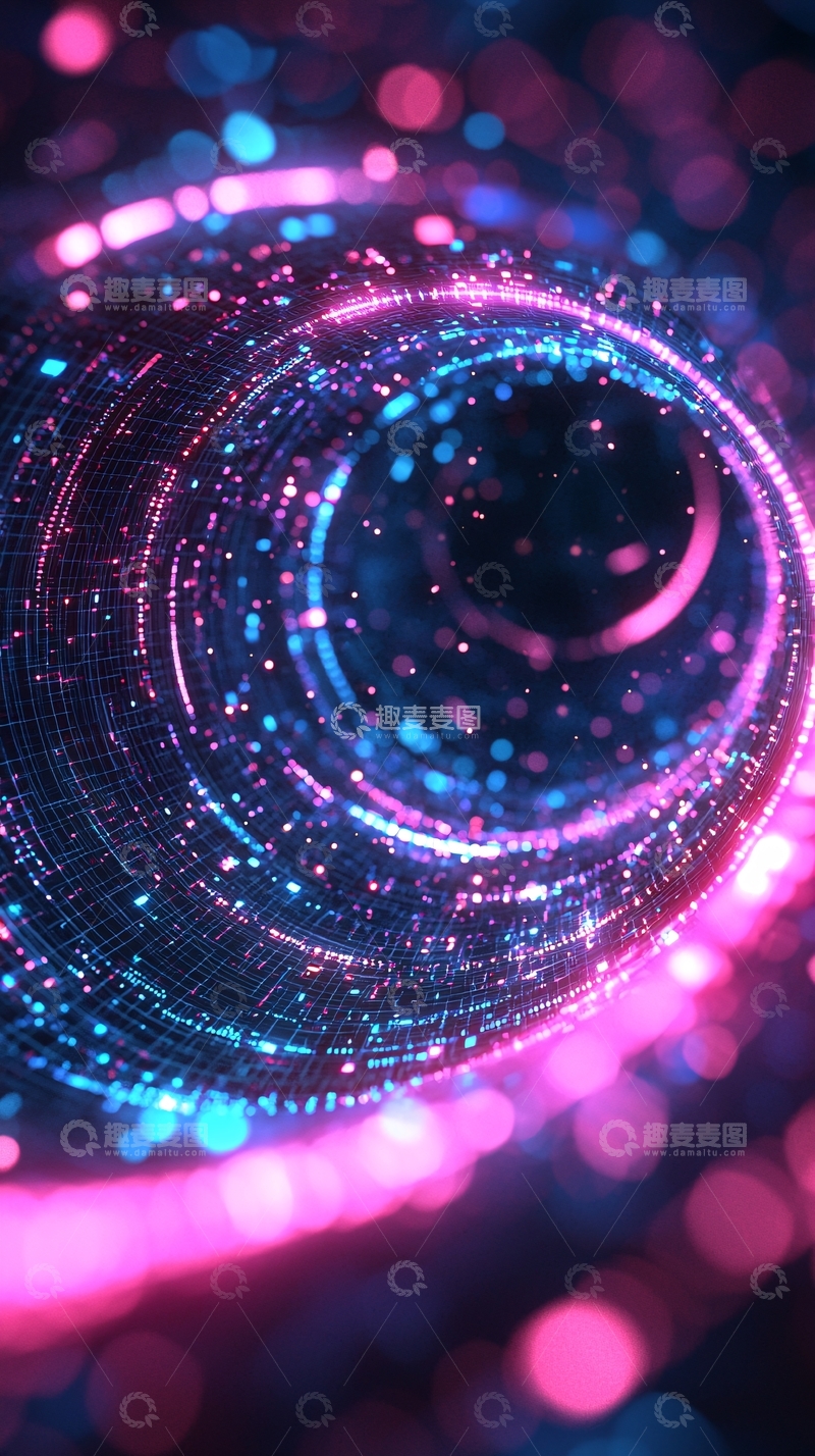 高清大图下载【趣麦麦图】炫彩粒子环状光效