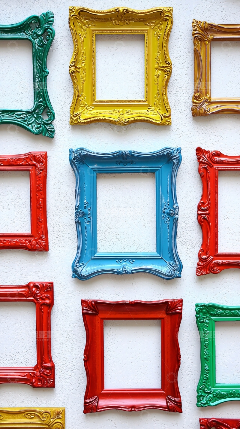 高清大图下载【趣麦麦图】彩色相框墙