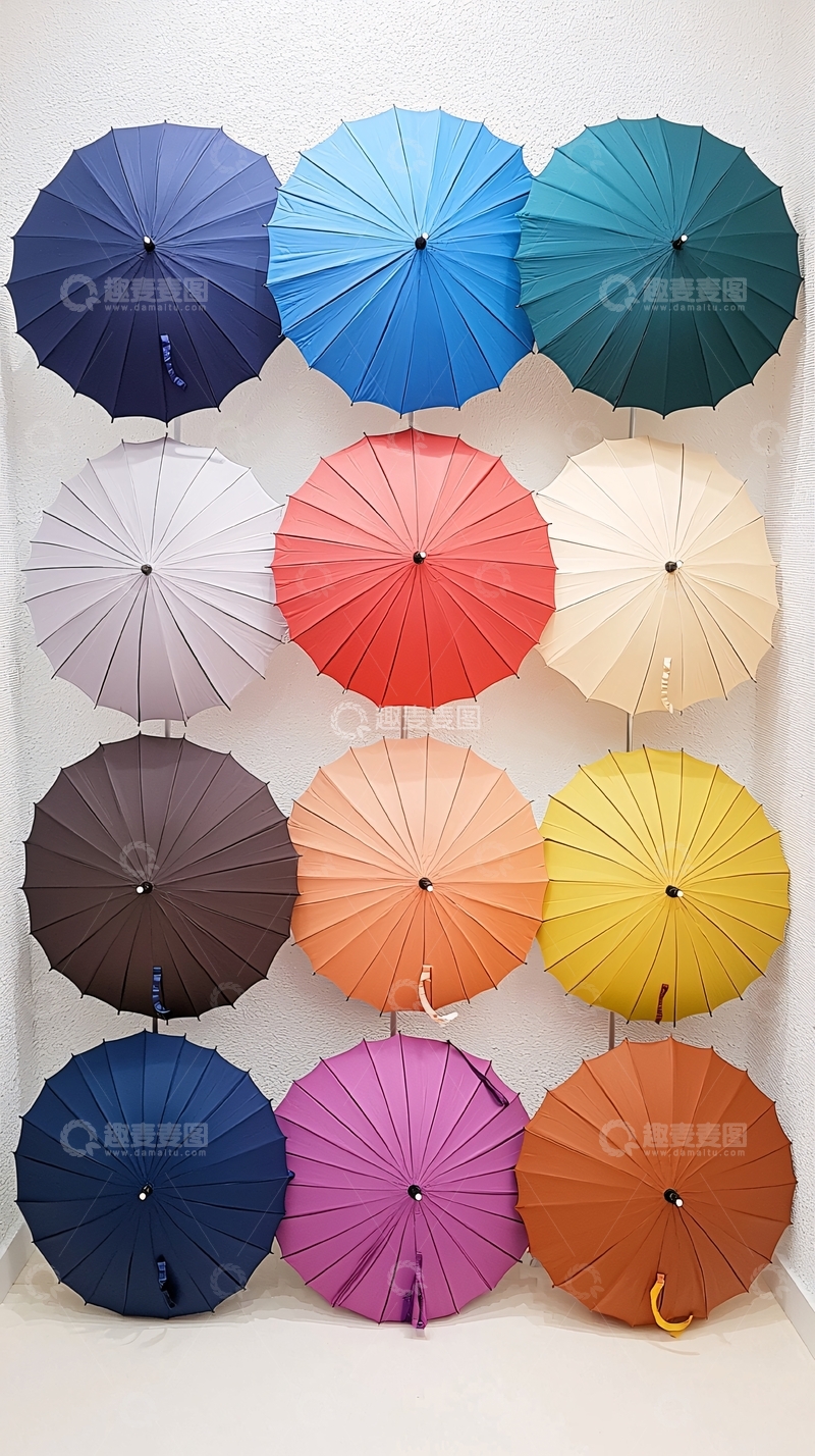 高清大图下载【趣麦麦图】彩色雨伞墙