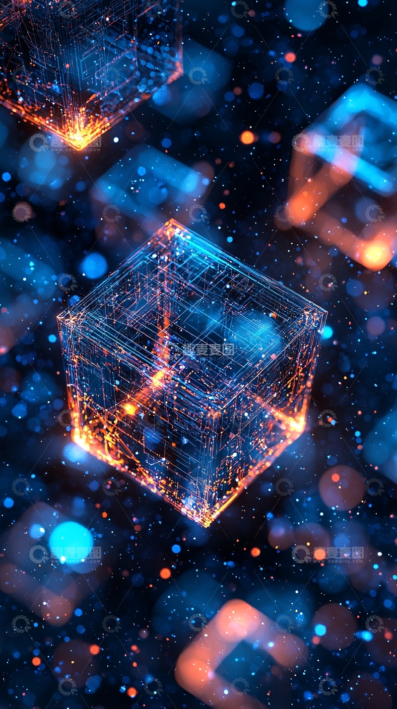 高清大图下载【趣麦麦图】科技感炫酷立方体