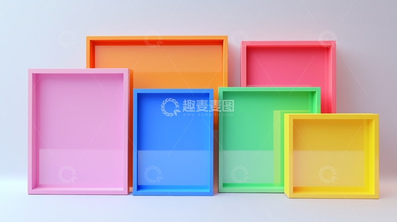 高清大图下载【趣麦麦图】-彩色托盘陈列