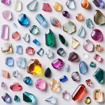彩色宝石散落背景