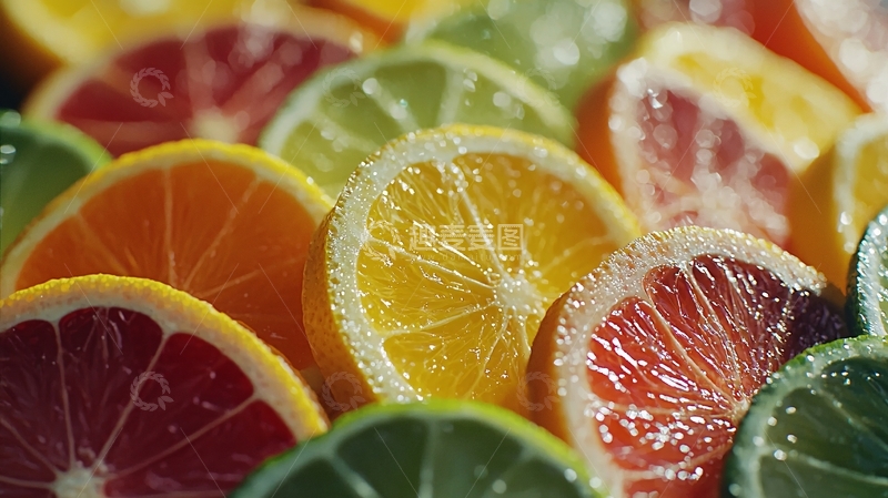高清大图下载【趣麦麦图】柑橘类水果切片特写