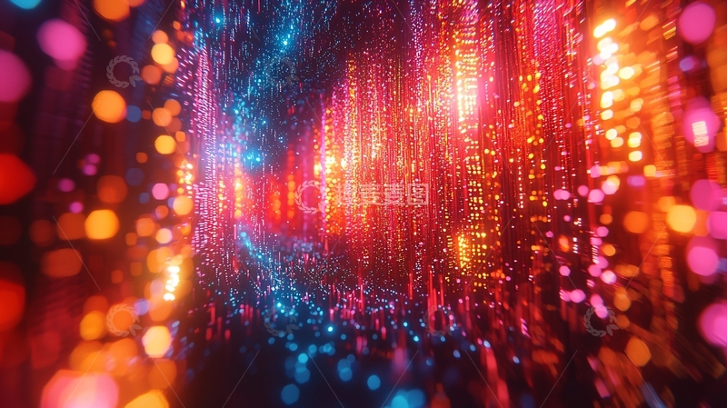 高清大图下载【趣麦麦图】绚丽多彩的光线隧道