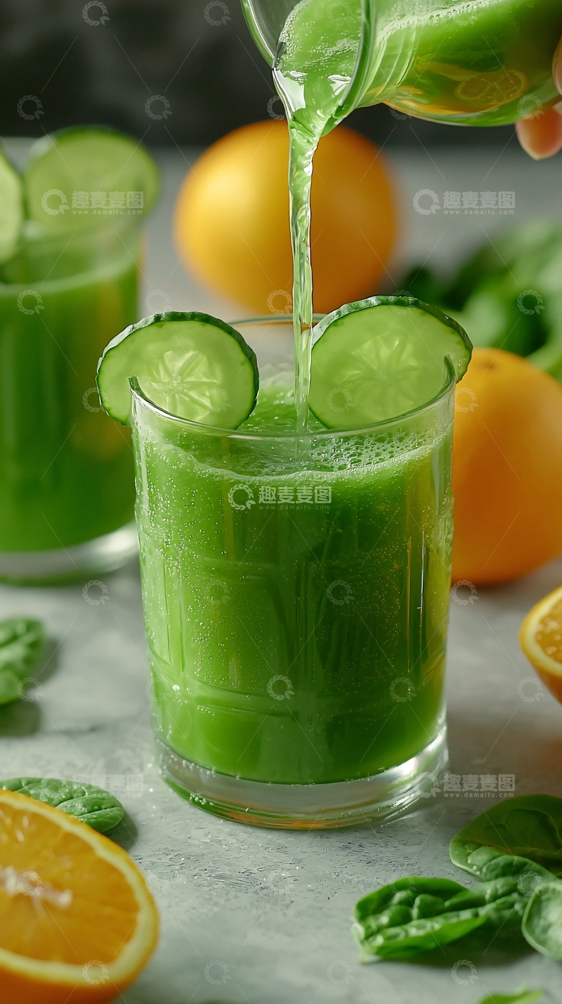 高清大图下载【趣麦麦图】绿色蔬果汁饮品