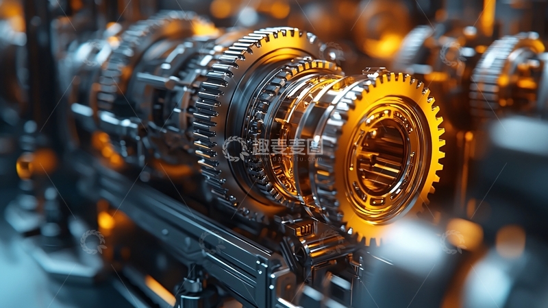 高清大图下载【趣麦麦图】精密金属齿轮组特写